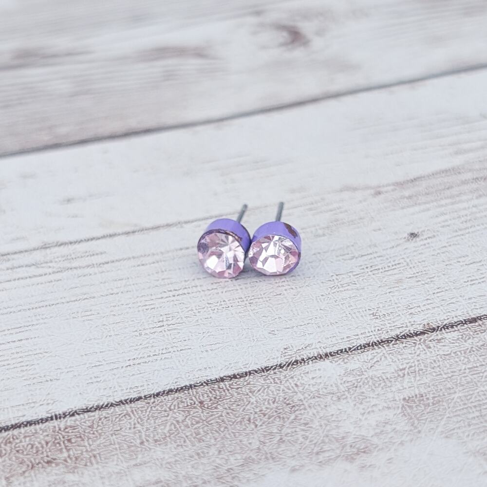 Purple & Pink Stud Earrings - Condition Issues